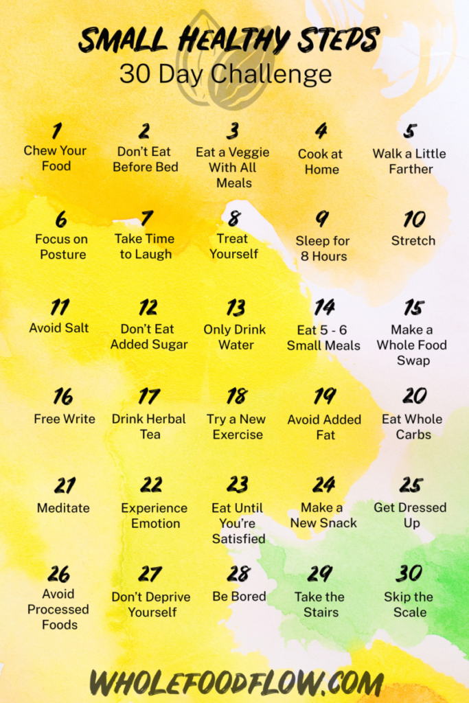 wholefoodflow 30 day small healthy steps challenge